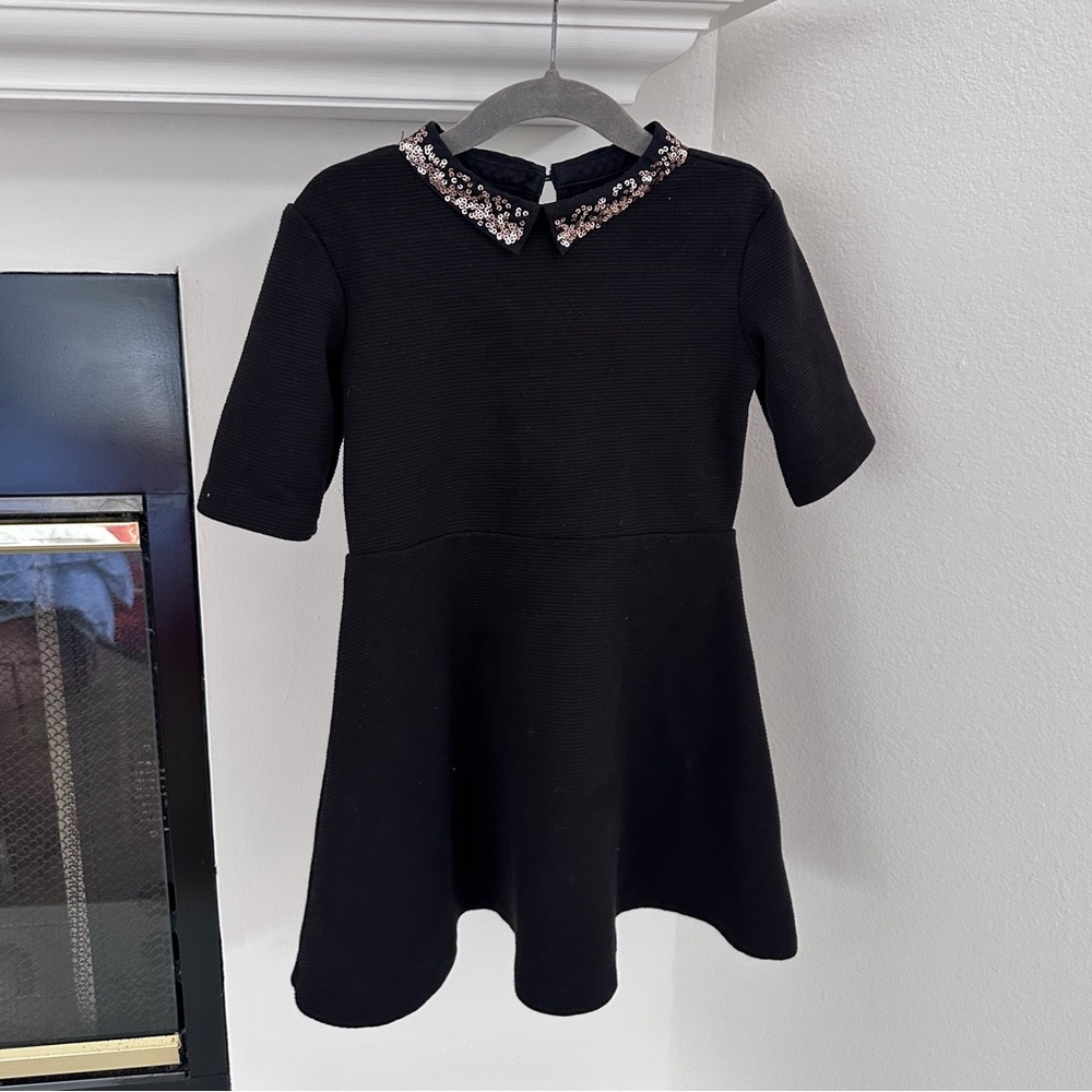 GAP Kids Dress with Sequin Embellished Collar 4-5T Black Holiday Party